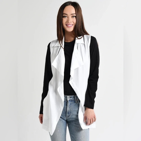 BB Dakota  Wrap Star Drape Front Vest Green - Picture 2 of 12